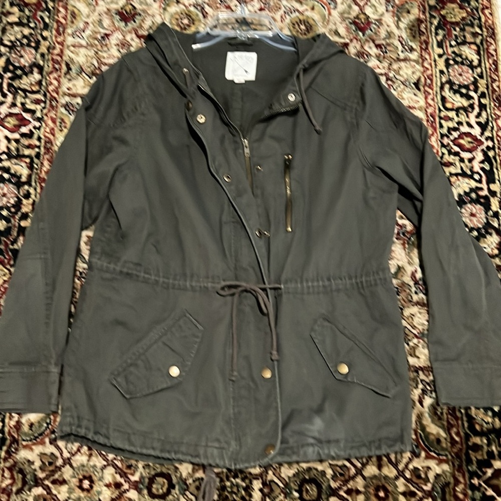 La Hearts Dark Green Utility Jacket Size Large Lightweight Canvas